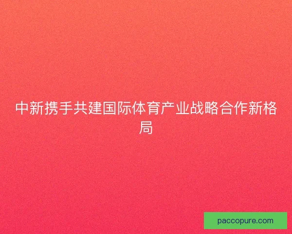 中新携手共建国际体育产业战略合作新格局